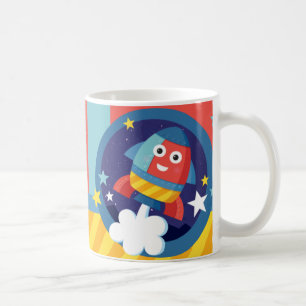 Lyckligt raket kaffemugg