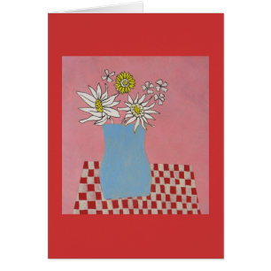 Lyckligt rosa daisykort hälsningskort