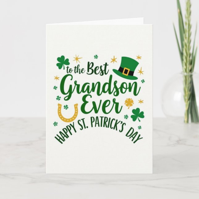 Lyckligt Shamrock-sonkort Kort (Framsida)