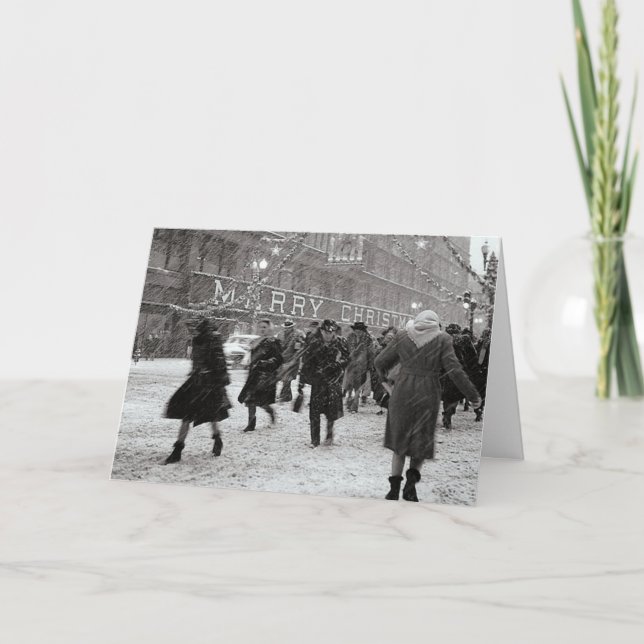 Lyckligt shoppa för jul! helgkort (Framsida)