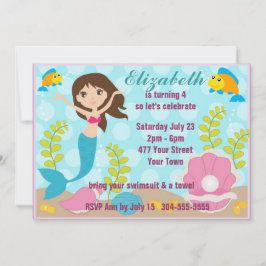 Lyckligt sjöjungfrubassängparty inbjudningar