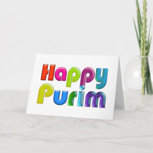 LYCKLIGT skraj färgglatt hälsningkort för PURIM Kort