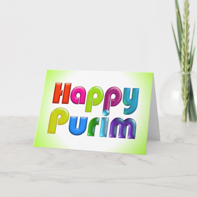 LYCKLIGT skraj hälsningkort för PURIM Kort (Framsida)