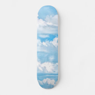 Lyckligt soligt molnbakgrundslandskap mini skateboard bräda 18,7 cm