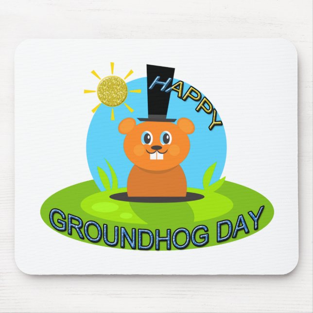 Lyckligt solsken för Groundhog dag Musmatta (Framsidan)