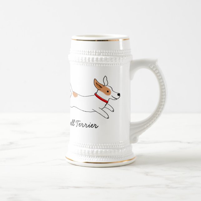 Lyckligt spring för tecknad hund för jackRussell Sejdel (Höger)