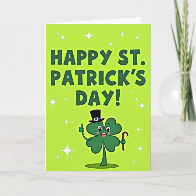 Lyckligt St Patricks Day Kul Kort (Framsida)