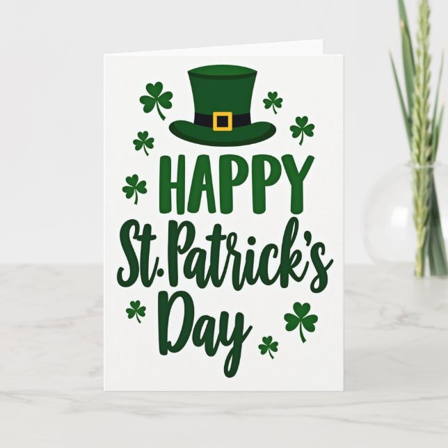 Lyckligt St. Patricks Day Önskningskort Kort (Framsida)