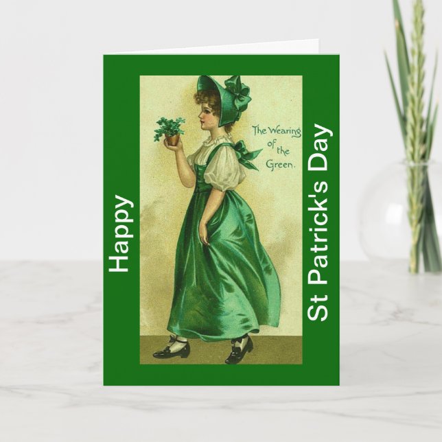 Lyckligt st patricks daykort kort (Framsida)