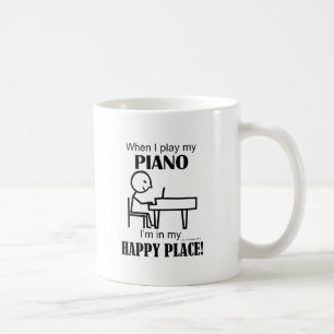 Lyckligt ställe för piano kaffemugg