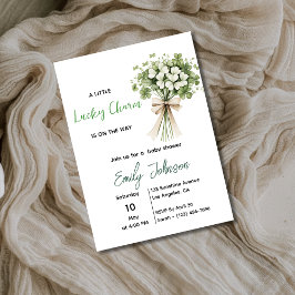 Lyckligt tecken baby shower inbjudan Shamrock Grön