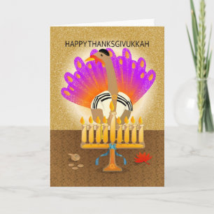 Lyckligt Thanksgivukkah Turkiet kort