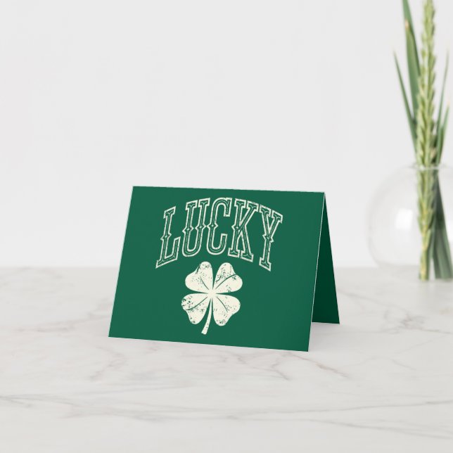 Lyckligt treklöver St. Patricks dag Kort (Framsida)