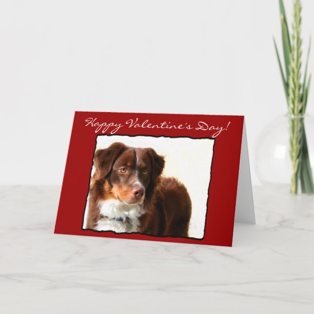 Lyckligt valentin kort för dagaustralian shepherd (Framsida)
