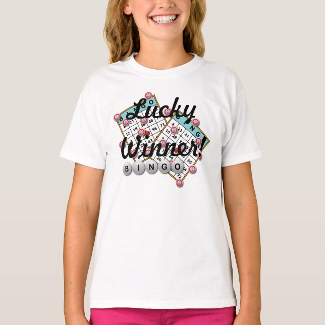 Lyckligt vinnareBingotema T Shirt (Framsida)