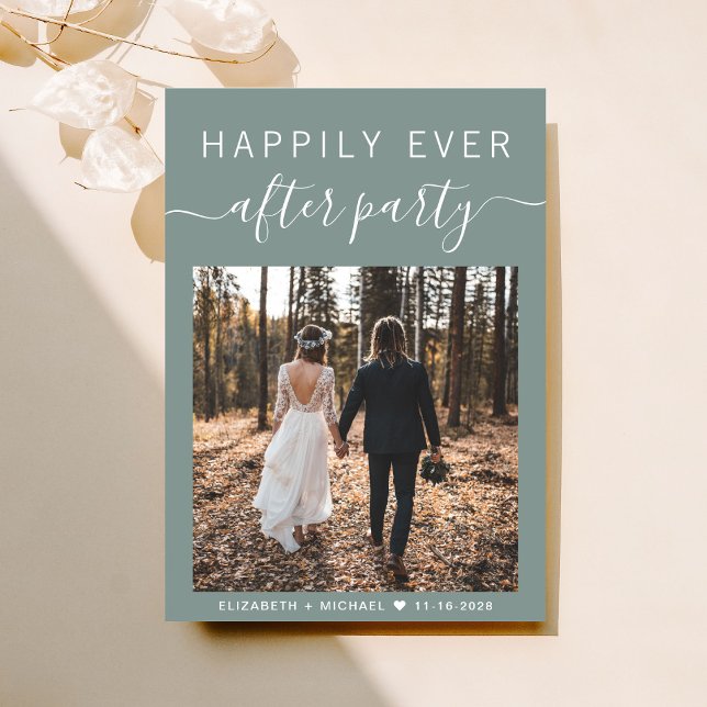 Lyckligtvis allt efter att fotobröllopsmottagninge inbjudningar (From private vows to a grand happily ever after party - celebrate with family and friends)