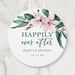 Lyckligtvis allt efter Blommigten Rosa Watercolor Gåvor Etiketter