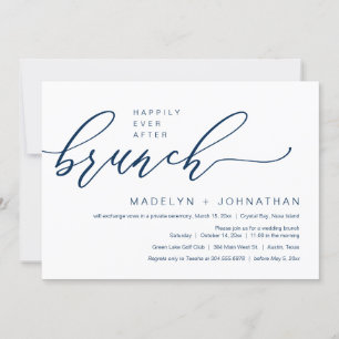 Lyckligtvis allt efter Bröllop Elopement Brunch Pa Inbjudningar