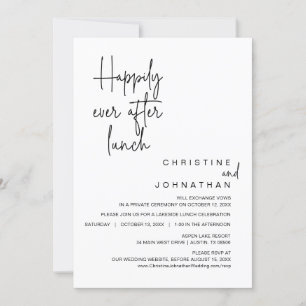 Lyckligtvis allt efter Bröllop Elopement Lunch Inbjudningar