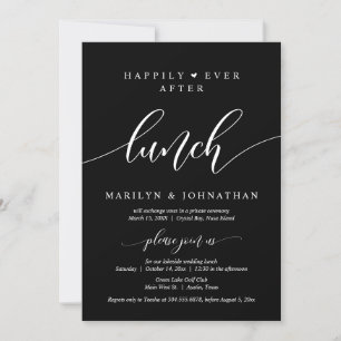 Lyckligtvis allt efter Bröllop Elopement Lunch Par Inbjudningar