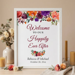 Lyckligtvis allt efter Bröllop har Rustic Burgundy Poster