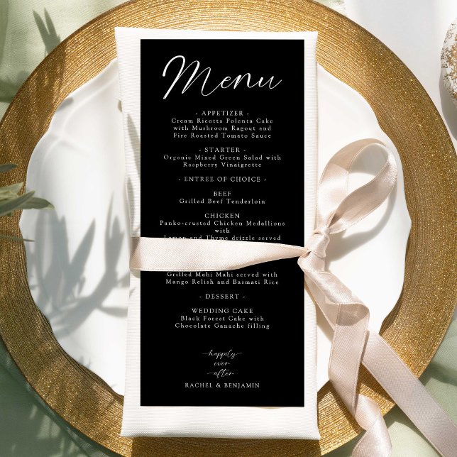 Lyckligtvis allt efter Bröllop Menu-Eleganten mini Meny (Skapare uppladdad)