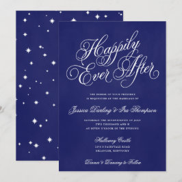 Lyckligtvis allt efter bröllopsinbjudan blått Roya Inbjudningar