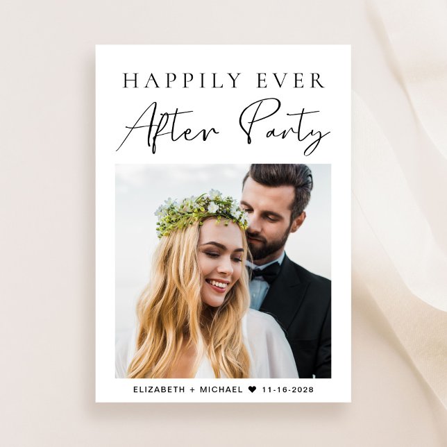 Lyckligtvis allt efter fotobröllopsmottagningen inbjudningar (From private vows to a grand party - invite family and friends to celebrate your marriage!)