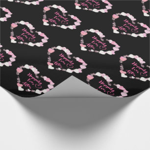 Lyckligtvis allt efter glittery Rosa Hearts Bröllo Presentpapper