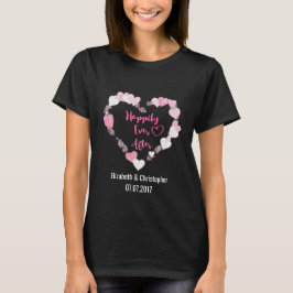 Lyckligtvis allt efter glittery Rosa Hearts Bröllo Tee Shirt
