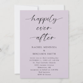 Lyckligtvis allt efter Lila Bröllop-Elegant Inbjudningar