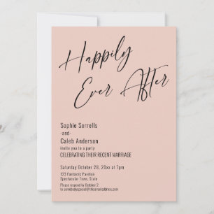 Lyckligtvis allt efter modern Elegant  Rosa Inbjudningar