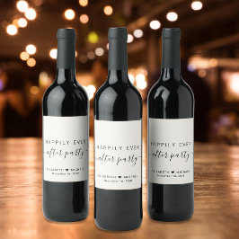 Lyckligtvis allt efter Party Cream-bröllopet Vinflaska Etikett