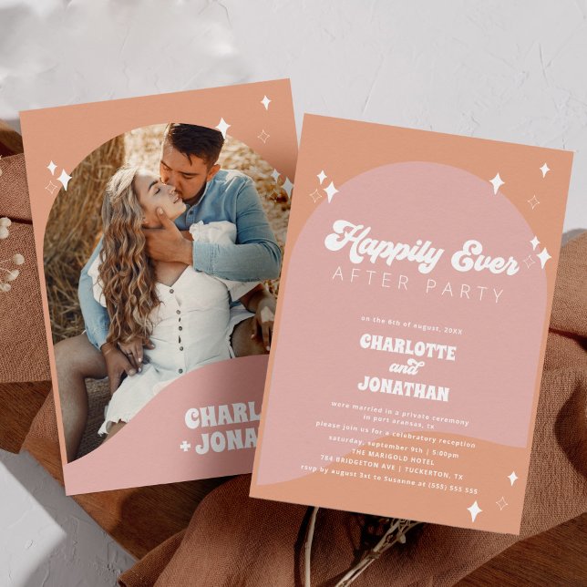 Lyckligtvis allt efter Party Groovy Elopement Bröl Inbjudningar (Skapare uppladdad)