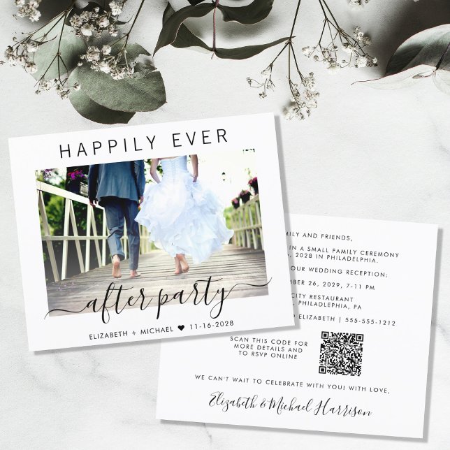 Lyckligtvis allt efter Party Photo QR-koden Bröllo (Our user-friendly template will generate your QR code automatically from your website address)