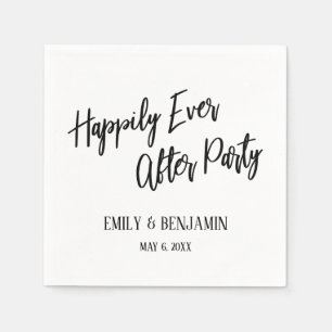 Lyckligtvis allt efter Party Typography White Pappersservett