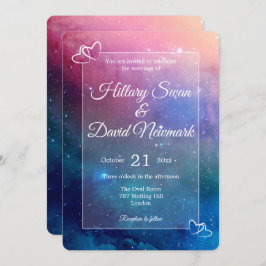 Lyckligtvis allt efter Rosa Nebula Bröllop Inbjudningar