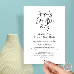 Lyckligtvis alltid efter, Bröllop Elopement Party Inbjudningar