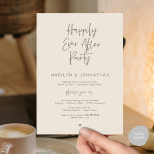 Lyckligtvis alltid efter, Bröllop Elopement Party Inbjudningar