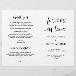 Lyckligtvis alltid efter, Ceremony Folable Program