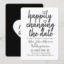 Lyckligtvis ändra datum Bröllop Svartvit