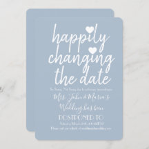 Lyckligtvis ändrat datum Bröllop Blushy Blue