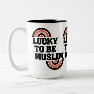Lyckligtvis att vara muslimska islamiska andlig ci Två-Tonad mugg