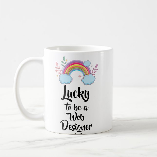 Lyckligtvis att vara Webben Designer Mugg (Vänster)