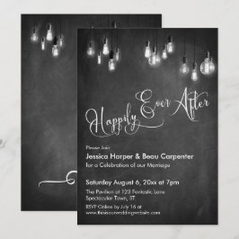 Lyckligtvis, Edison Ljus, Chalkboard Inbjudningar