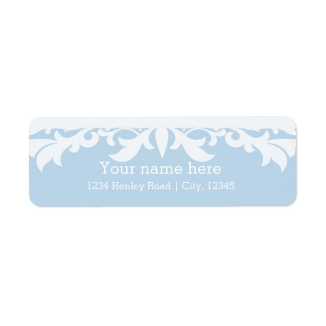 Lyckligtvis efter Blåmärket Adress Returadress Etikett (Framsidan)