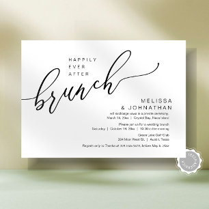 Lyckligtvis efter Bröllop Elopement Brunch Inbjudningar