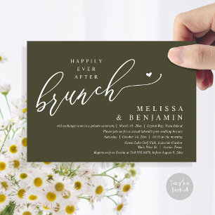 Lyckligtvis efter Brunch Bröllop Elopement Inbjudningar