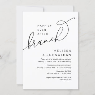 Lyckligtvis efter Brunch, Bröllop Elopement Party Inbjudningar