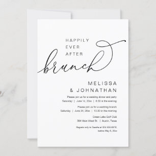 Lyckligtvis efter Brunch, Bröllop Elopement Party Inbjudningar